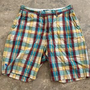 Vintage 2000s Abercrombie Plaid Shorts Size 32 8.5” Inseam